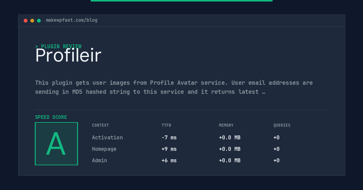 Profileir - MakeWPFast