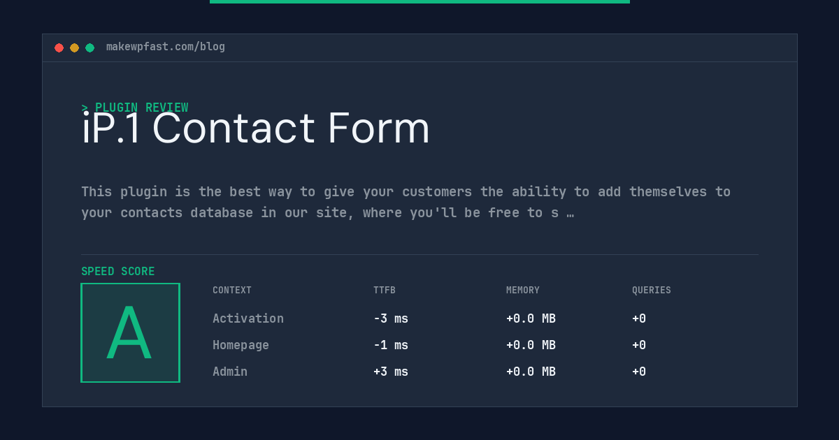 iP.1 Contact Form - MakeWPFast