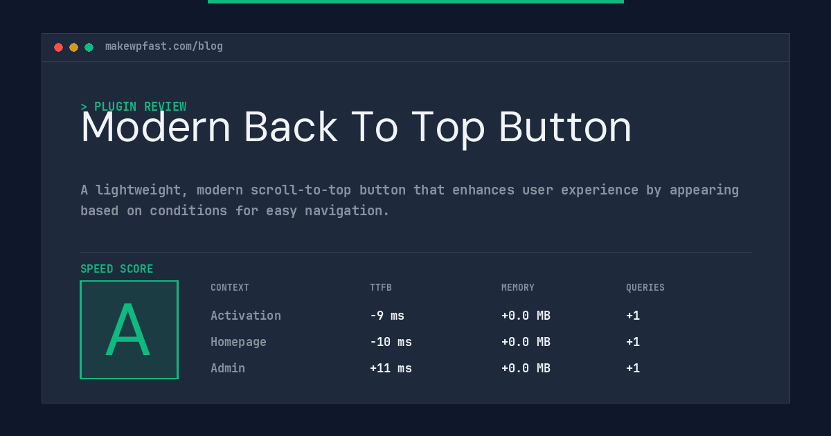 Modern Back To Top Button - MakeWPFast