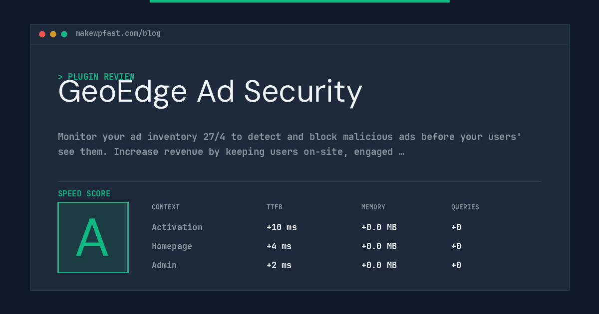 GeoEdge Ad Security - MakeWPFast