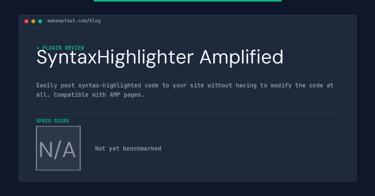 SyntaxHighlighter Amplified - MakeWPFast