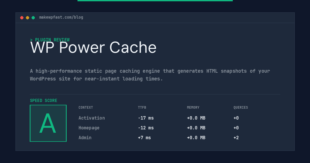 WP Power Cache - MakeWPFast