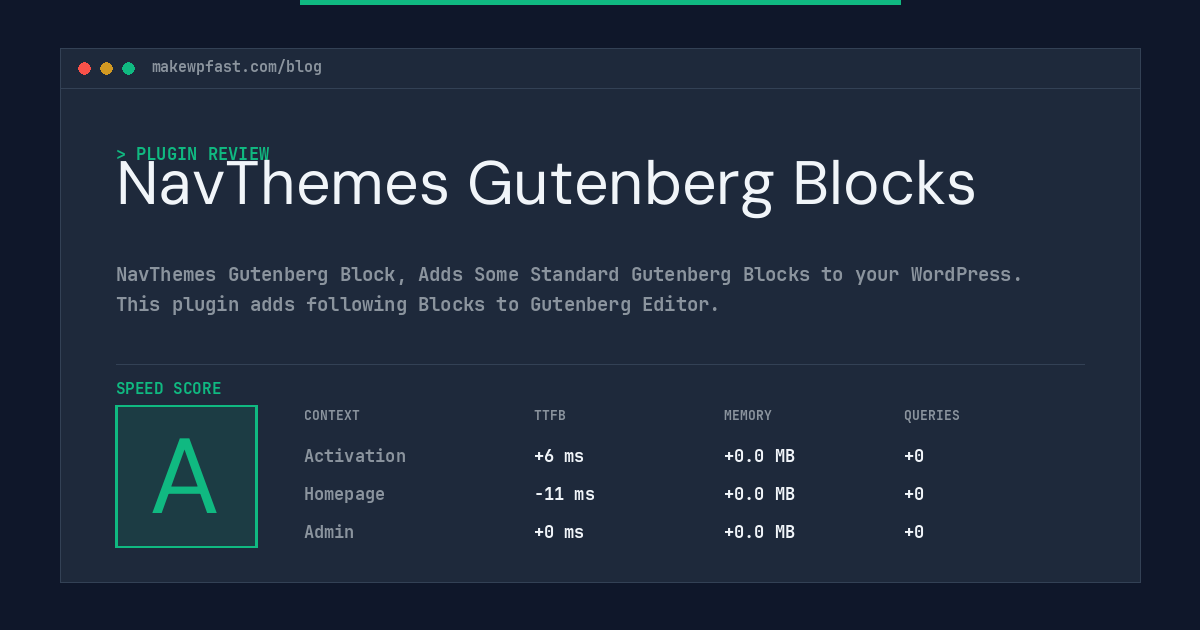 NavThemes Gutenberg Blocks - MakeWPFast