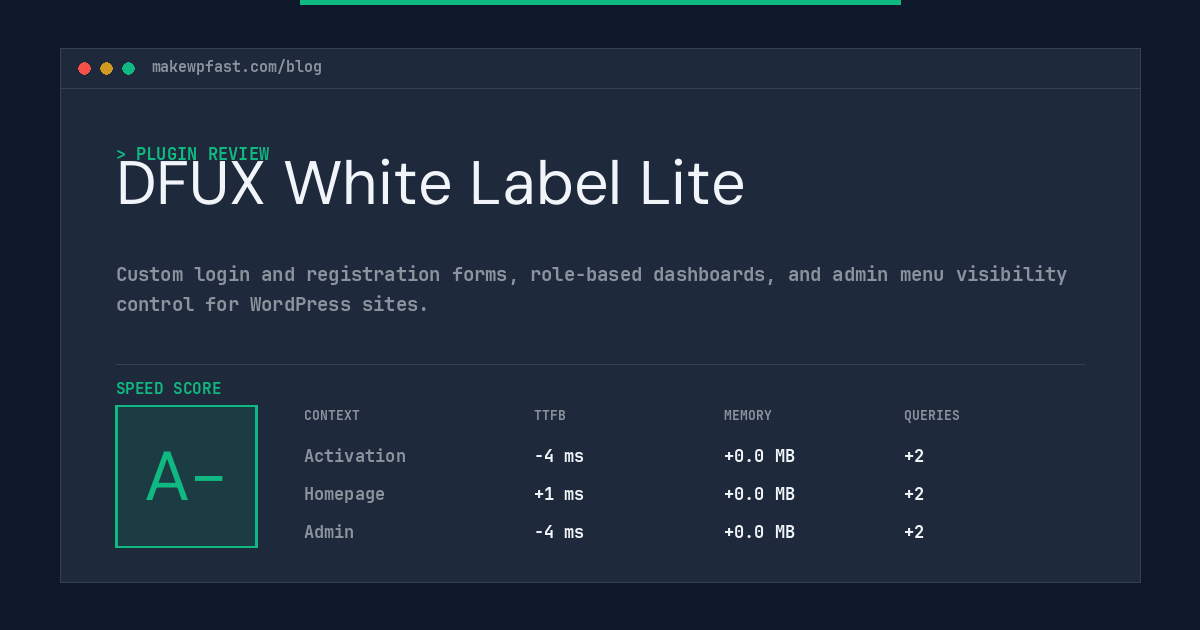 DFUX White Label Lite - MakeWPFast