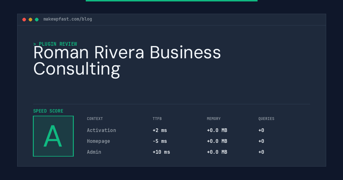 Roman Rivera Business Consulting - MakeWPFast