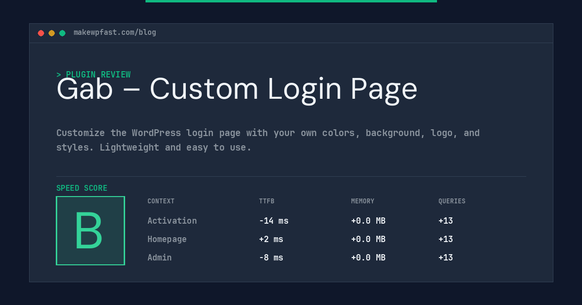 Gab – Custom Login Page - MakeWPFast