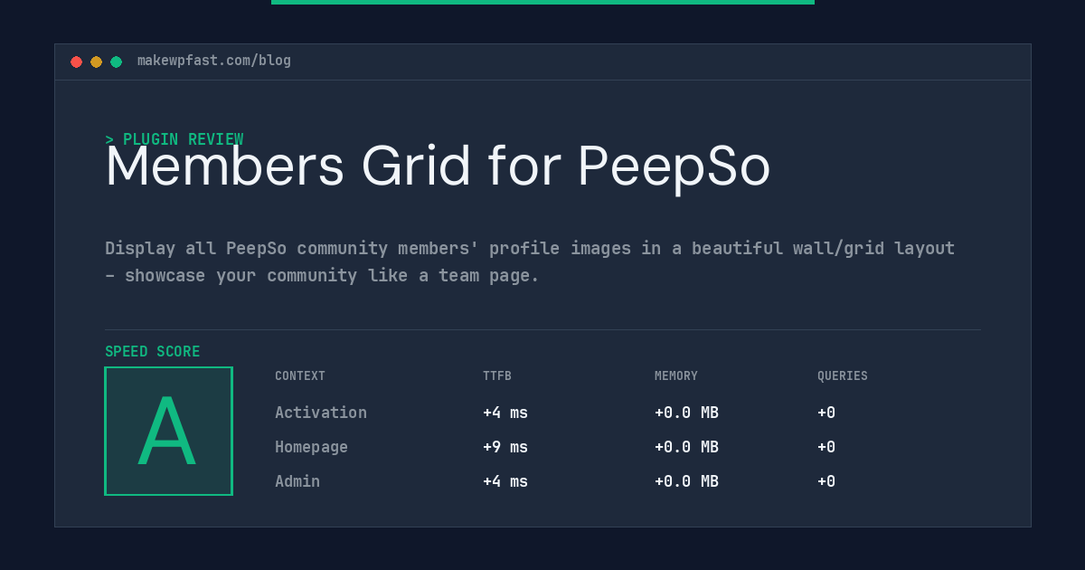 Members Grid for PeepSo - MakeWPFast