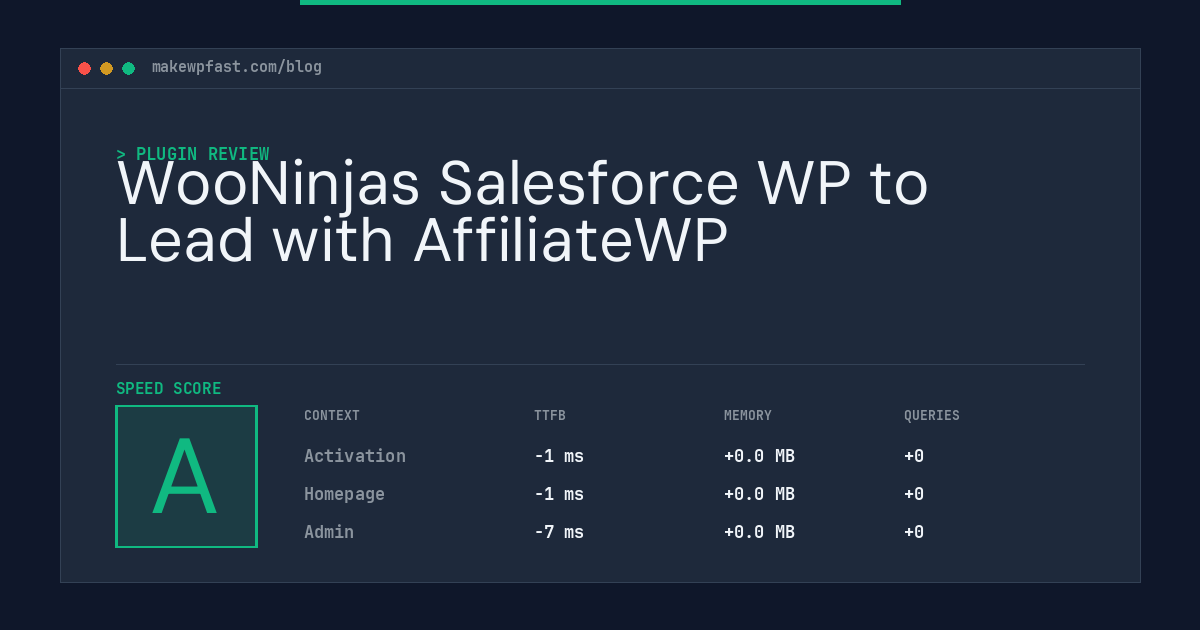 WooNinjas Salesforce WP to Lead with AffiliateWP - MakeWPFast