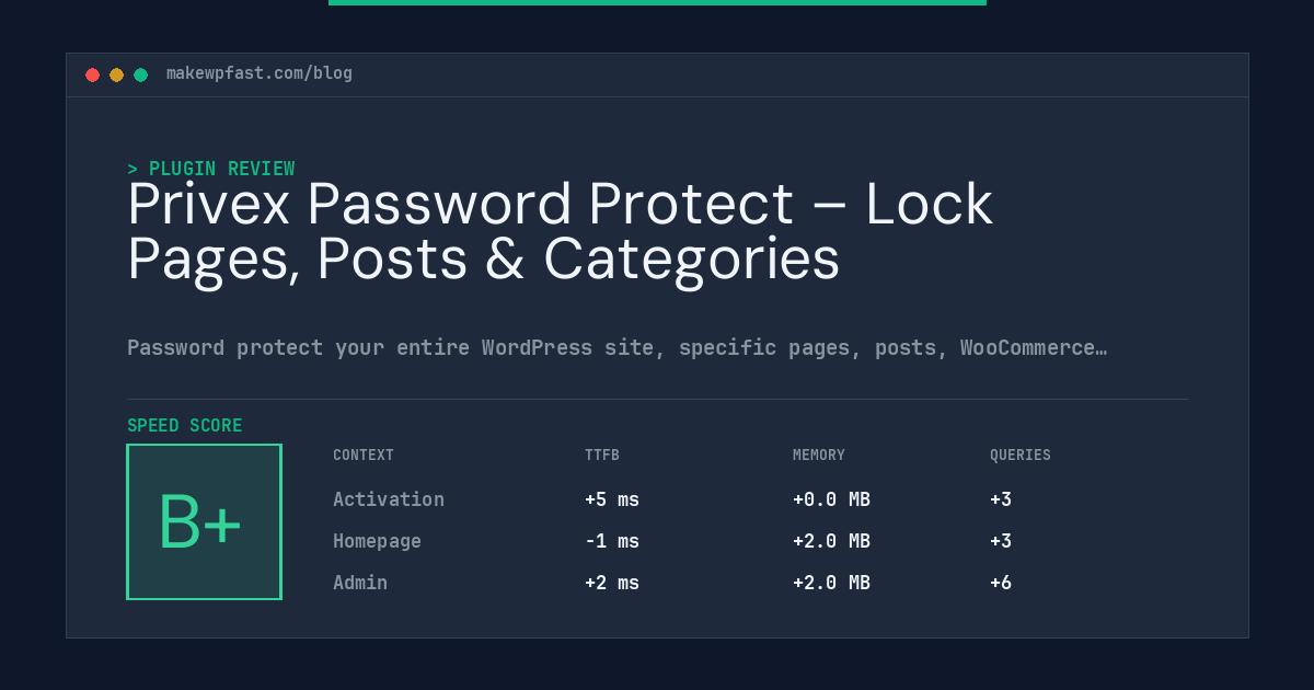 Privex Password Protect – Lock Pages, Posts & Categories - MakeWPFast