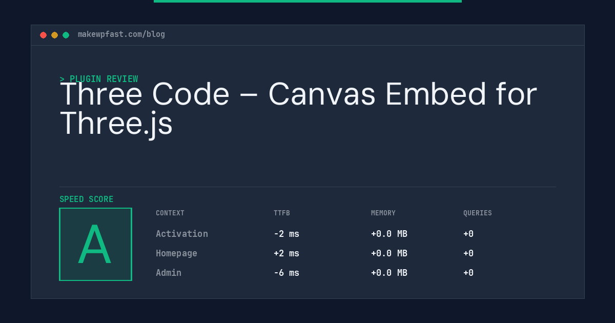 Three Code – Canvas Embed for Three.js - MakeWPFast