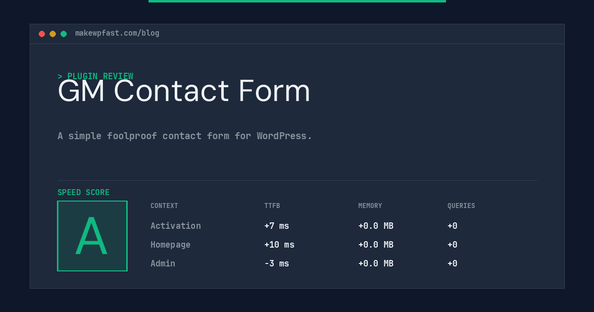 GM Contact Form - MakeWPFast
