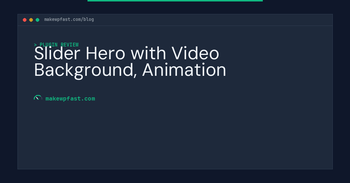 Slider Hero with Video Background, Animation - MakeWPFast