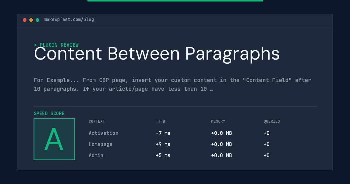 Content Between Paragraphs - MakeWPFast