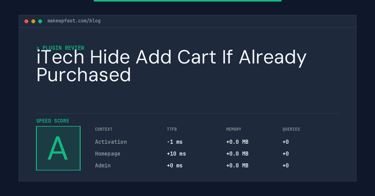 iTech Hide Add Cart If Already Purchased - MakeWPFast