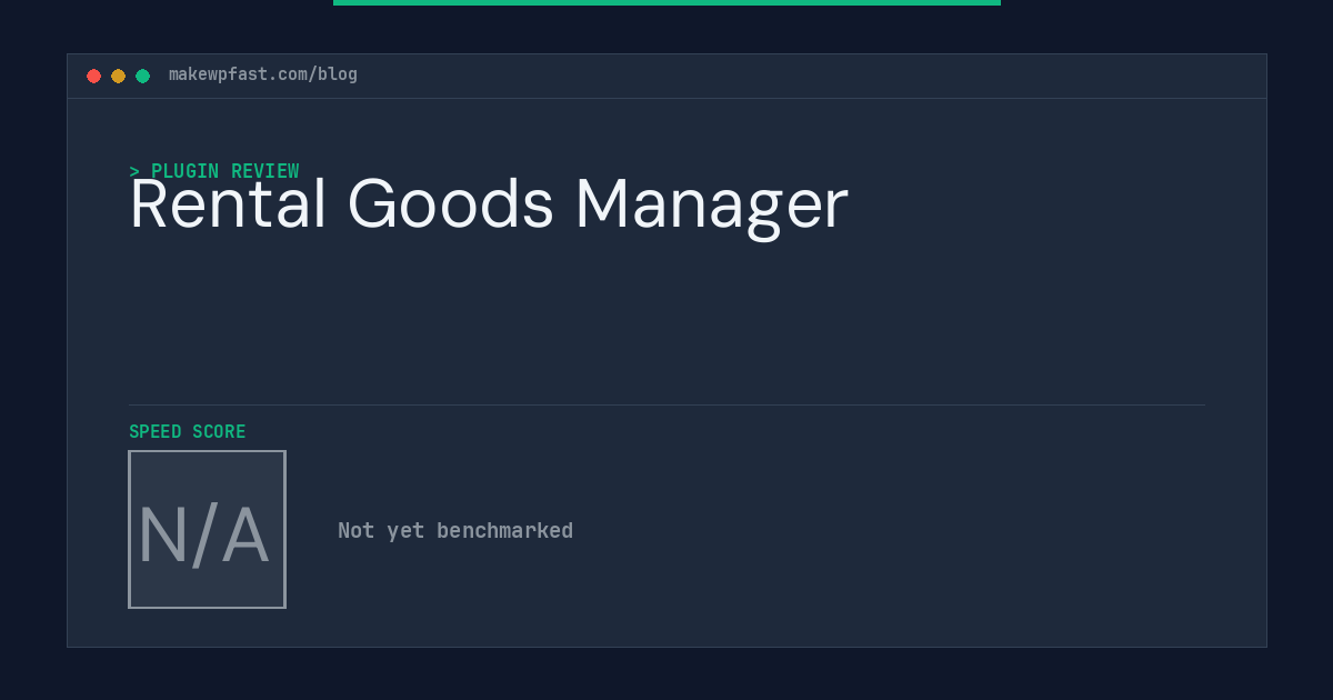 Rental Goods Manager - MakeWPFast