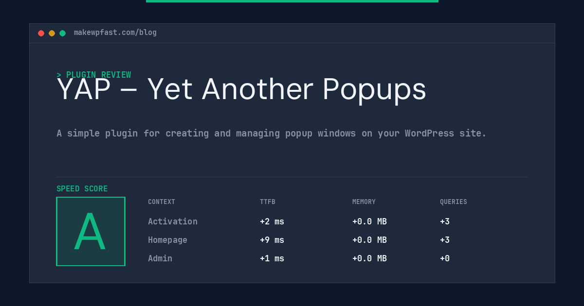 YAP – Yet Another Popups - MakeWPFast