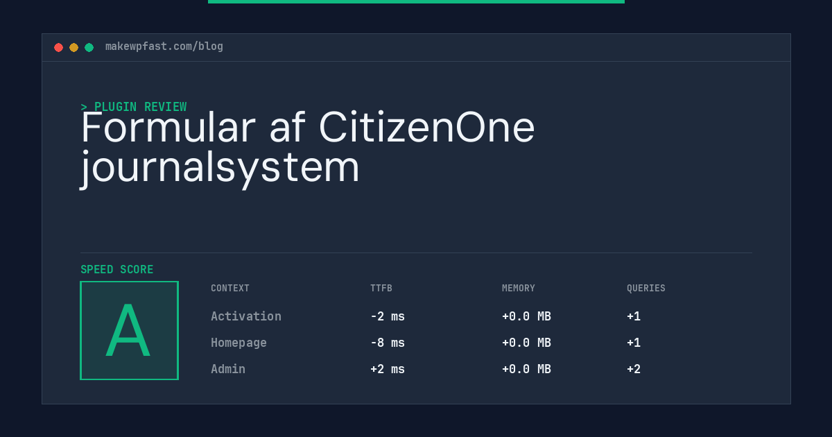 Formular af CitizenOne journalsystem - MakeWPFast