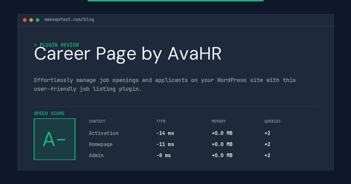 Career Page by AvaHR - MakeWPFast