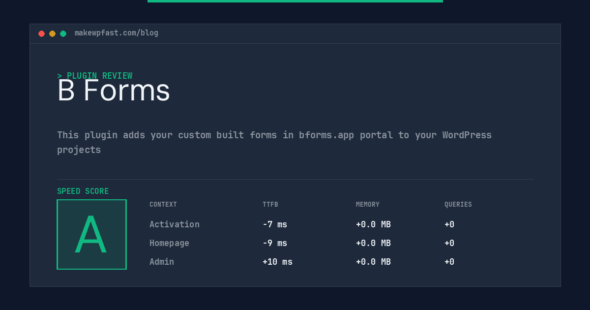 B Forms - MakeWPFast