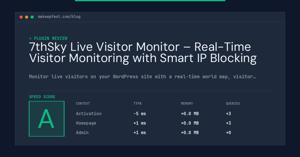7thSky Live Visitor Monitor – Real-Time Visitor Monitoring with Smart IP Blocking - MakeWPFast