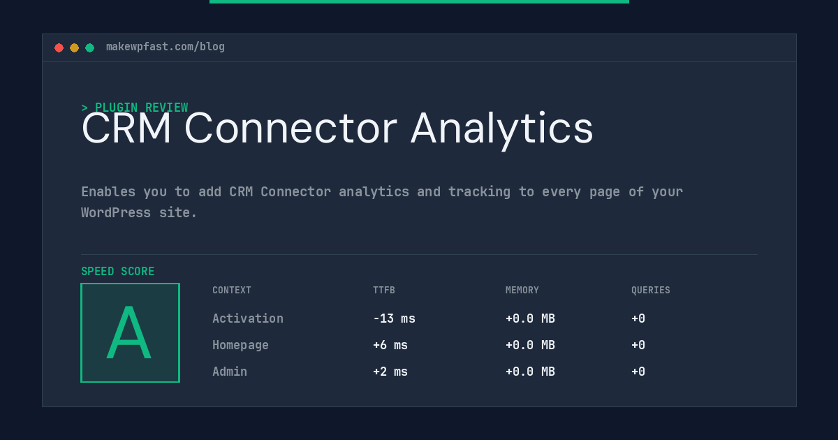 CRM Connector Analytics - MakeWPFast