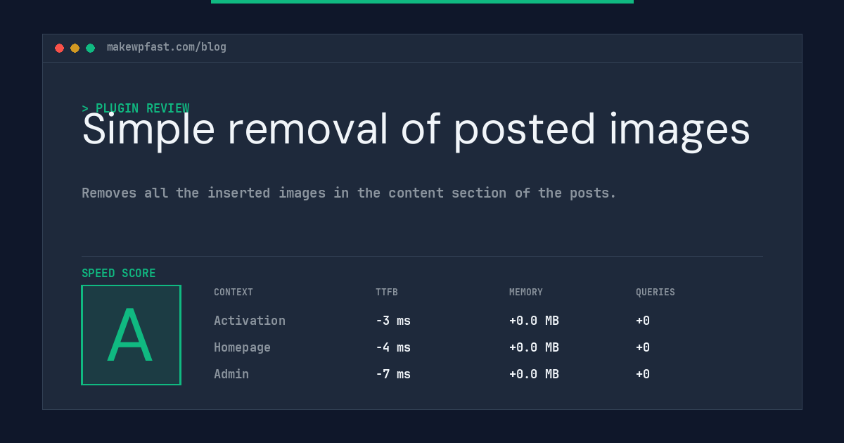 Simple removal of posted images - MakeWPFast