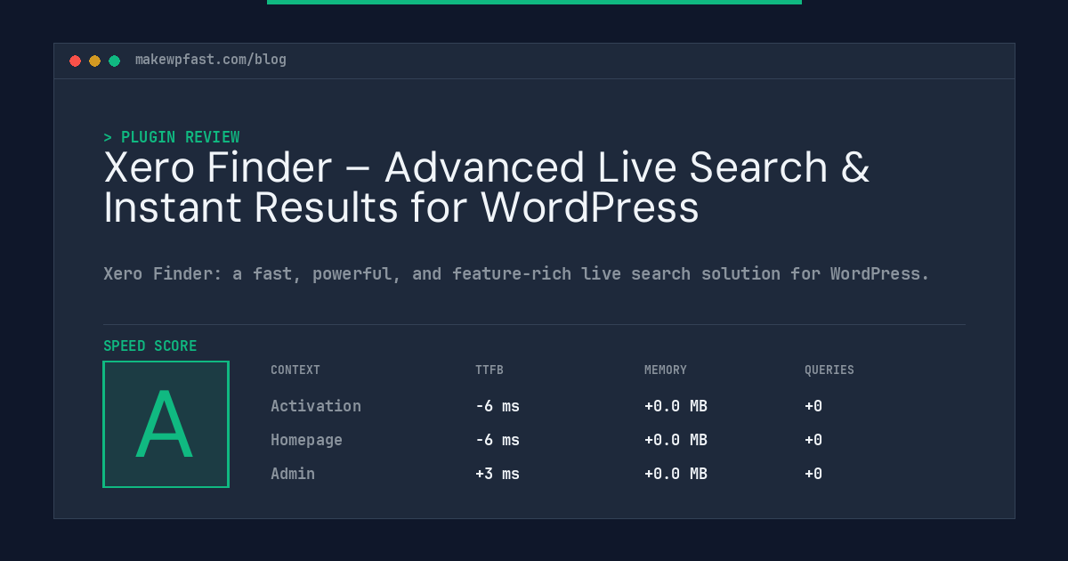 Xero Finder – Advanced Live Search & Instant Results for WordPress - MakeWPFast