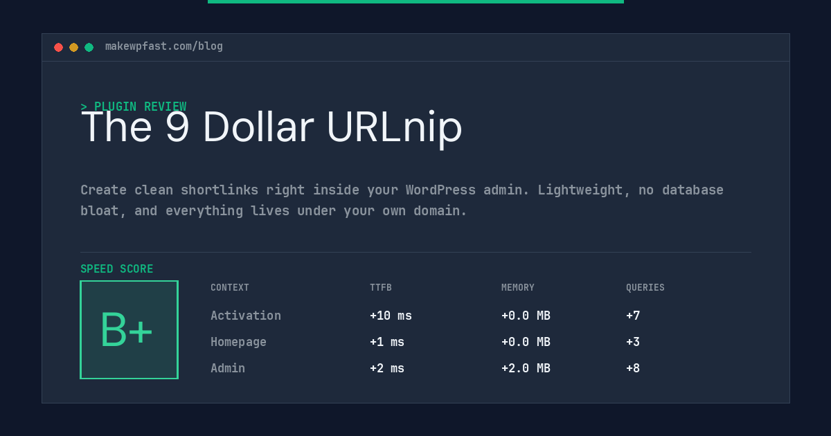The 9 Dollar URLnip - MakeWPFast