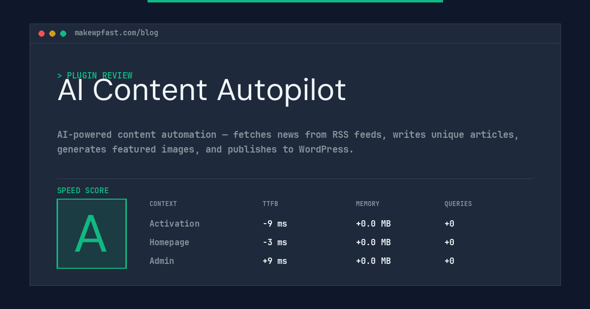 AI Content Autopilot - MakeWPFast