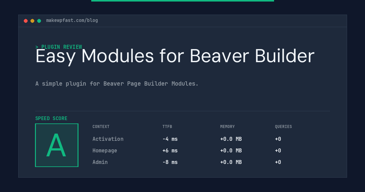 Easy Modules for Beaver Builder - MakeWPFast