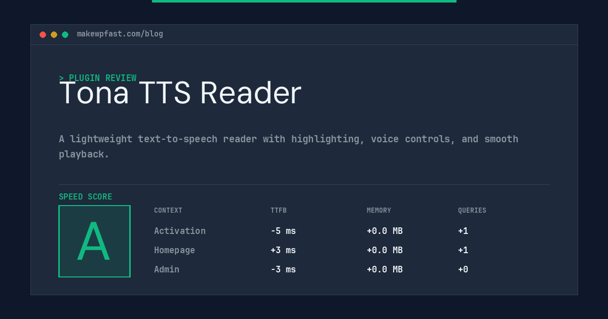 Tona TTS Reader - MakeWPFast