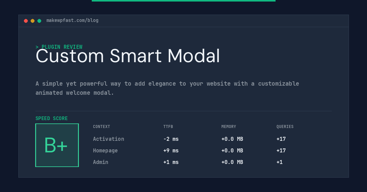 Custom Smart Modal - MakeWPFast