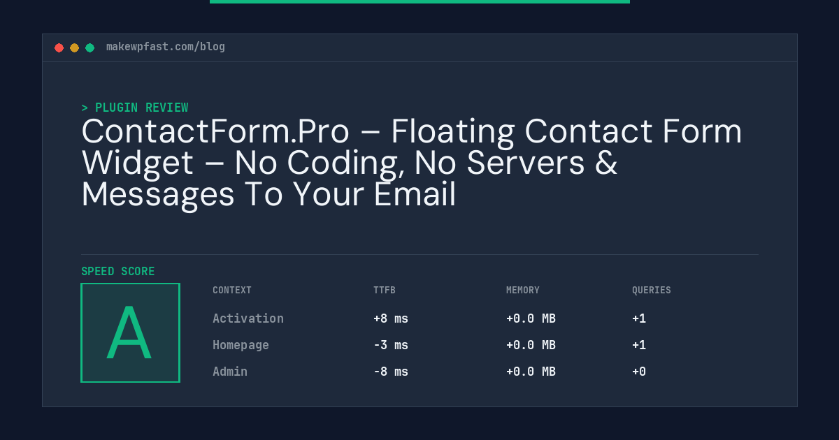 ContactForm.Pro – Floating Contact Form Widget – No Coding, No Servers & Messages To Your Email - MakeWPFast