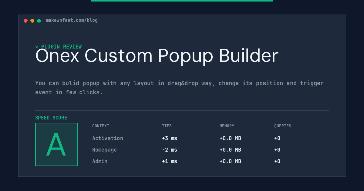 Onex Custom Popup Builder - MakeWPFast