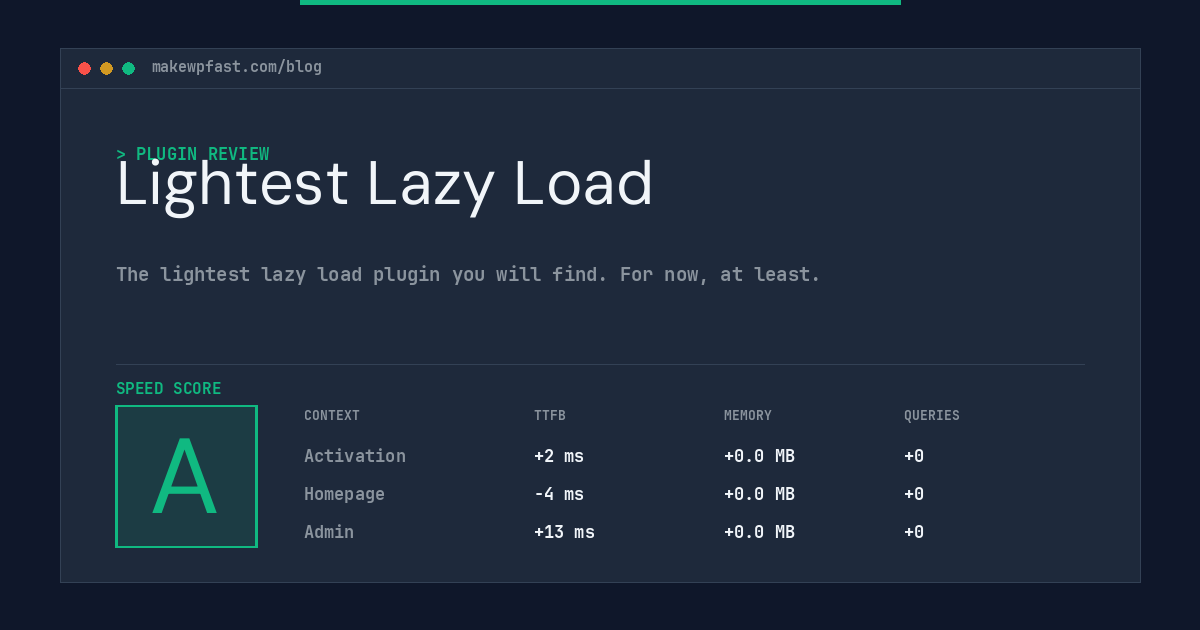 Lightest Lazy Load - MakeWPFast