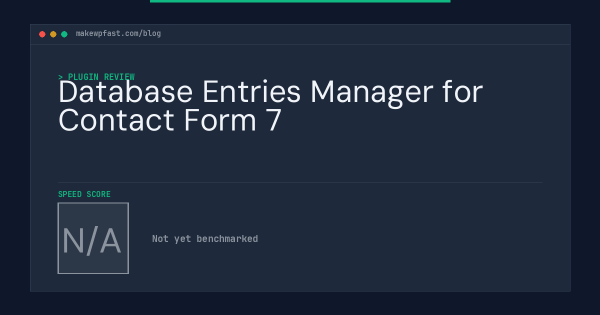 Database Entries Manager for Contact Form 7 - MakeWPFast