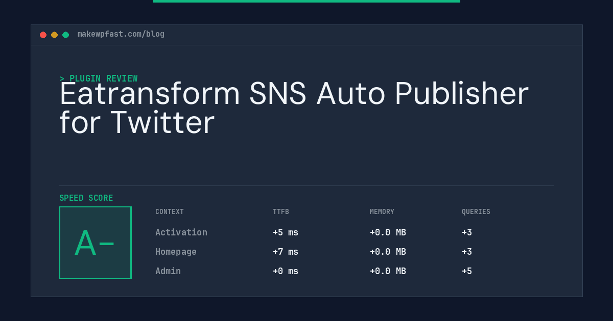 Eatransform SNS Auto Publisher for Twitter - MakeWPFast