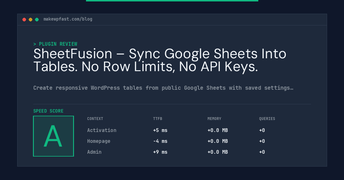 SheetFusion – Sync Google Sheets Into Tables. No Row Limits, No API Keys. - MakeWPFast
