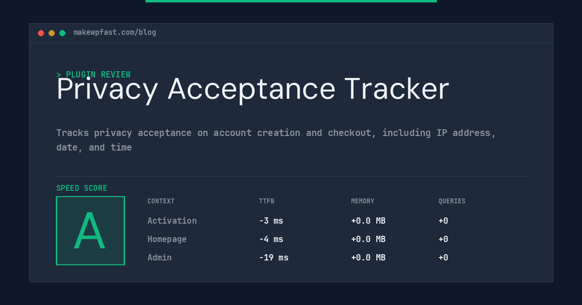 Privacy Acceptance Tracker - MakeWPFast