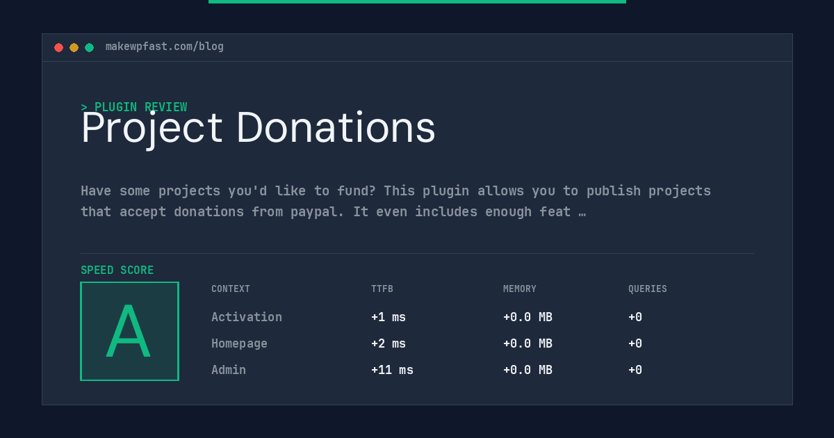 Project Donations - MakeWPFast