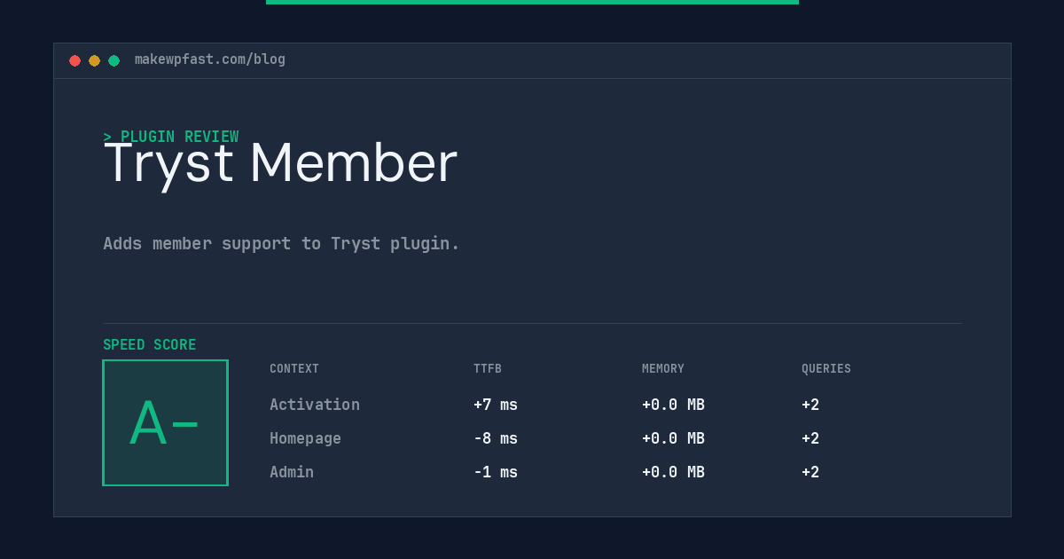 Tryst Member - MakeWPFast