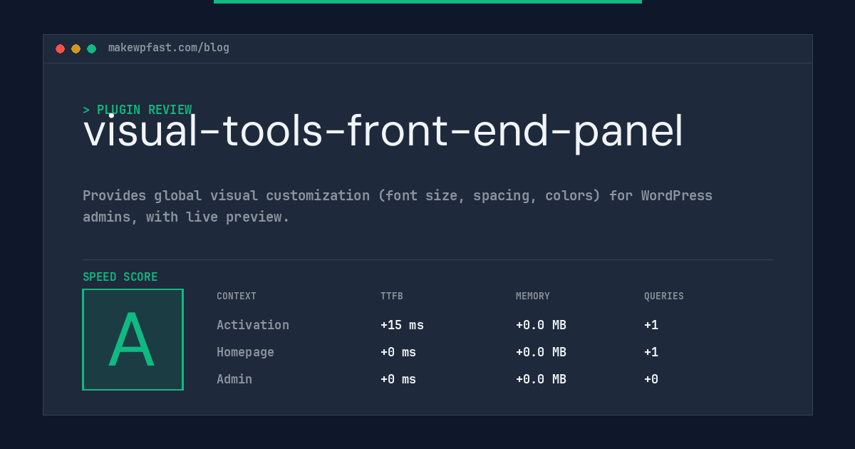 visual-tools-front-end-panel - MakeWPFast