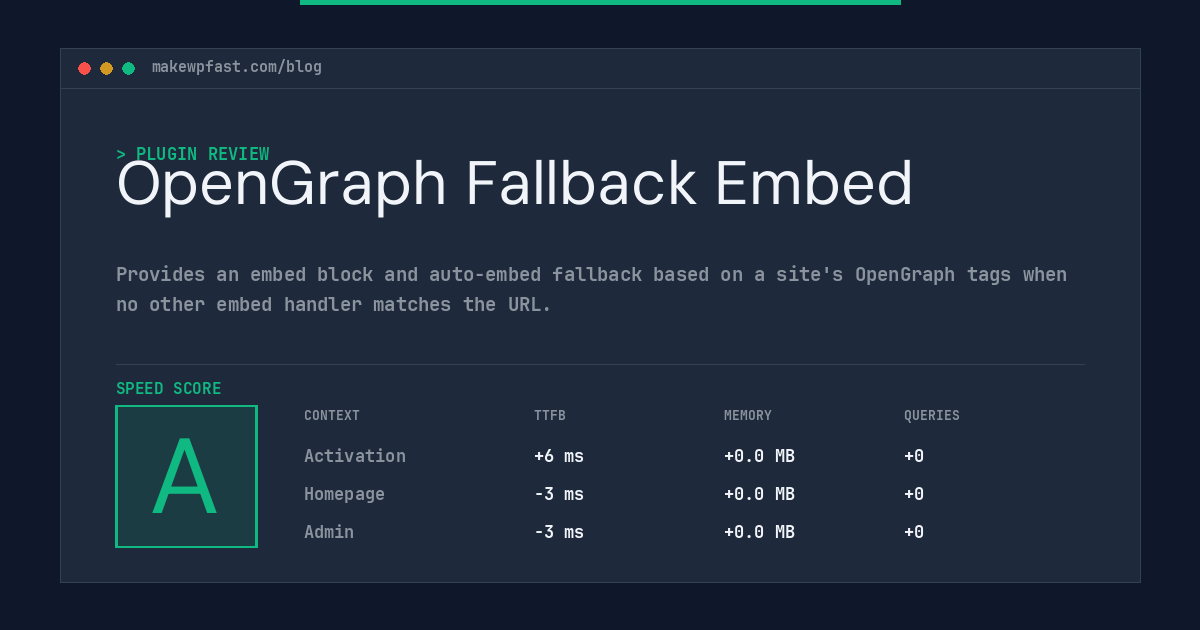 OpenGraph Fallback Embed - MakeWPFast