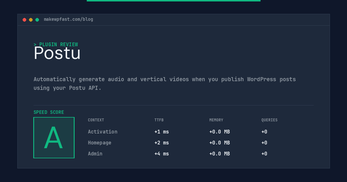 Postu - MakeWPFast