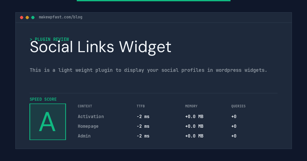 Social Links Widget - MakeWPFast