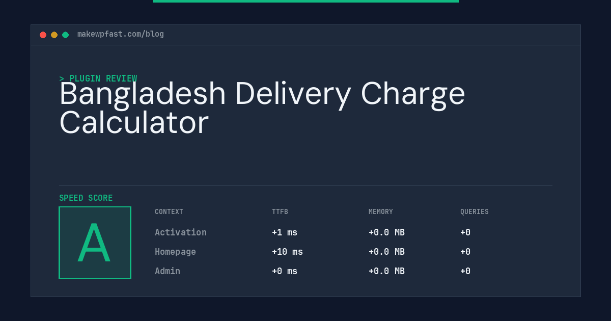 Bangladesh Delivery Charge Calculator - MakeWPFast