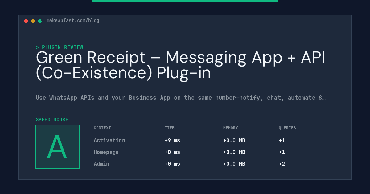 Green Receipt – Messaging App + API (Co-Existence) Plug-in - MakeWPFast