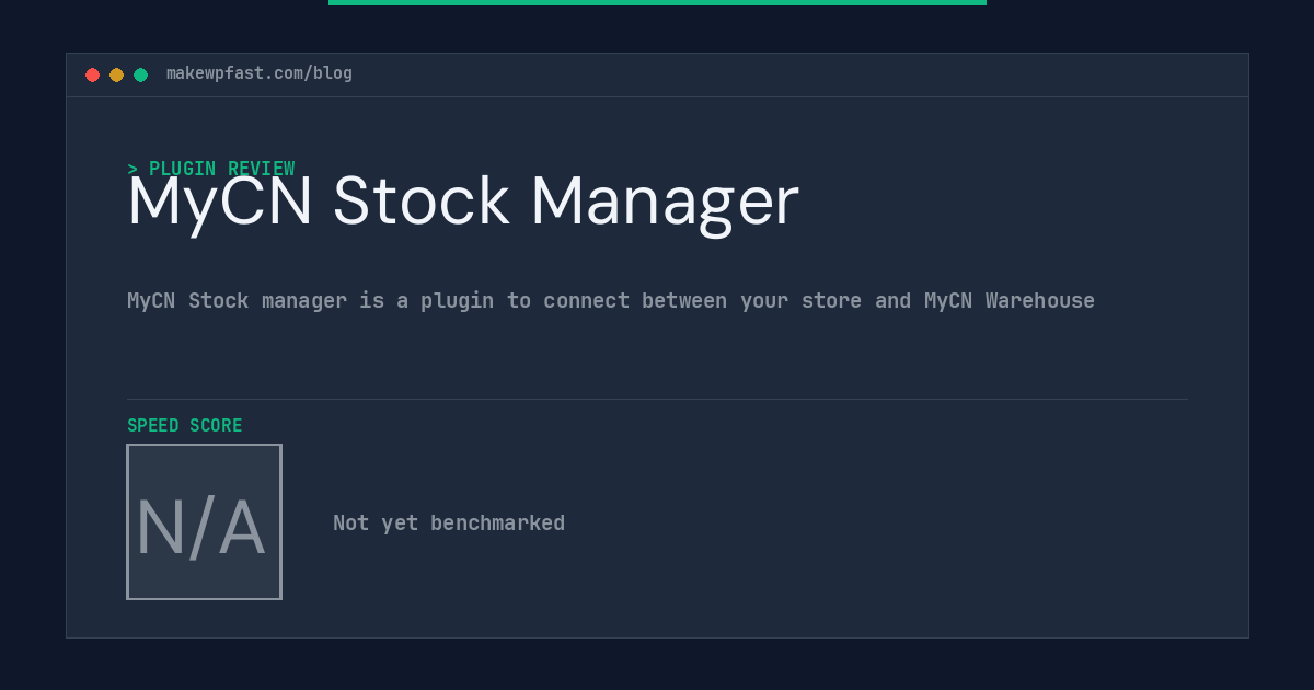 MyCN Stock Manager - MakeWPFast