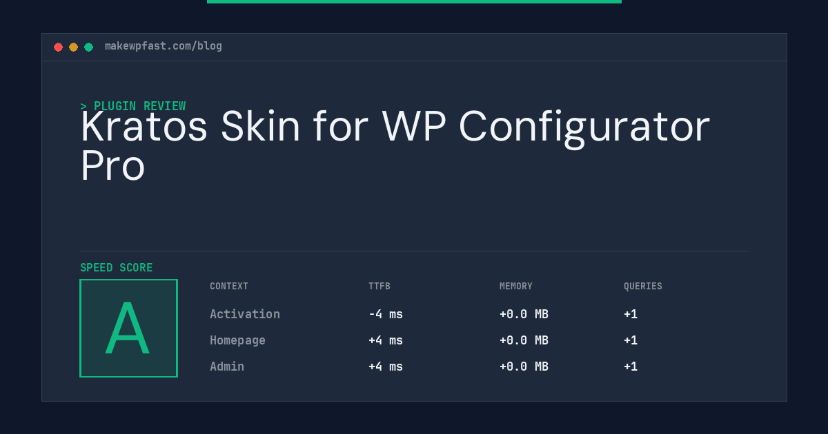 Kratos Skin for WP Configurator Pro - MakeWPFast