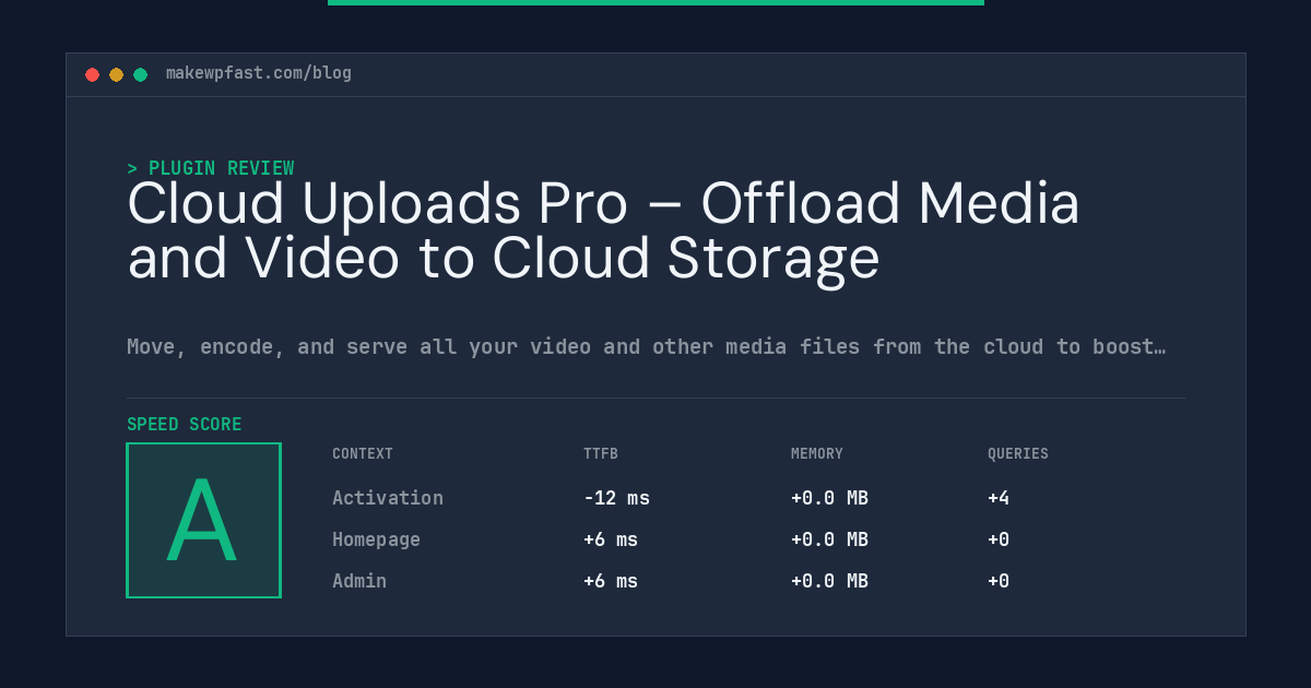 Cloud Uploads Pro – Offload Media and Video to Cloud Storage - MakeWPFast